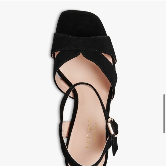 Kate Spade Black Suede Platform Sandals 9 - Picture 13 of 13